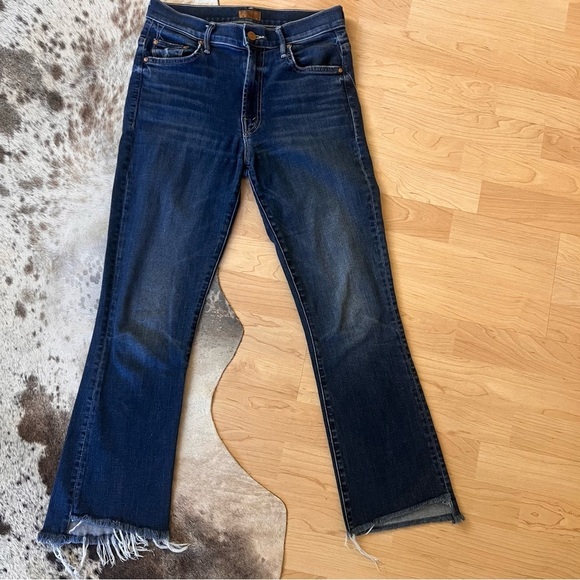 MOTHER The Insider Crop Step Fray In Teaming Up Jeans Size 26 Boot Cut - Picture 5 of 14